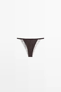 Polka dot briefs with lace detail