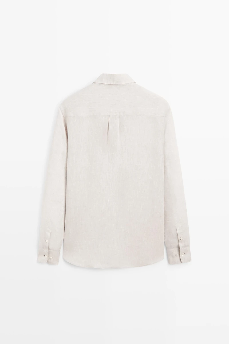 Regular fit 100% linen shirt