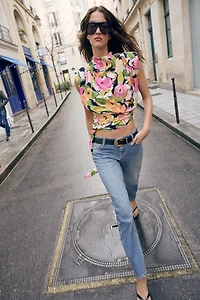 Z1975 MID-RISE SLIM FIT BELTED JEANS
