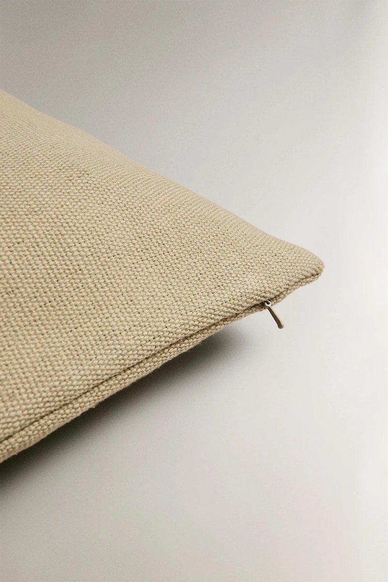 JUTE AND COTTON THROW PILLOW COVER