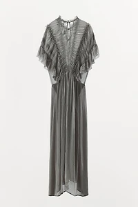 JEWELED KNOT TEXTURED DRESS