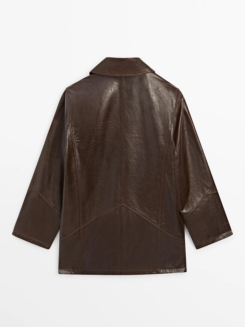 Nappa leather jacket with pockets