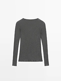 T-shirt manches longues côtelé