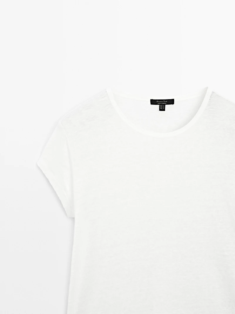 T-shirt 100 % lin à manches courtes