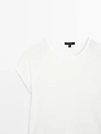 T-shirt 100 % lin à manches courtes