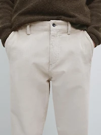 Relaxed fit corduroy denim-effect trousers