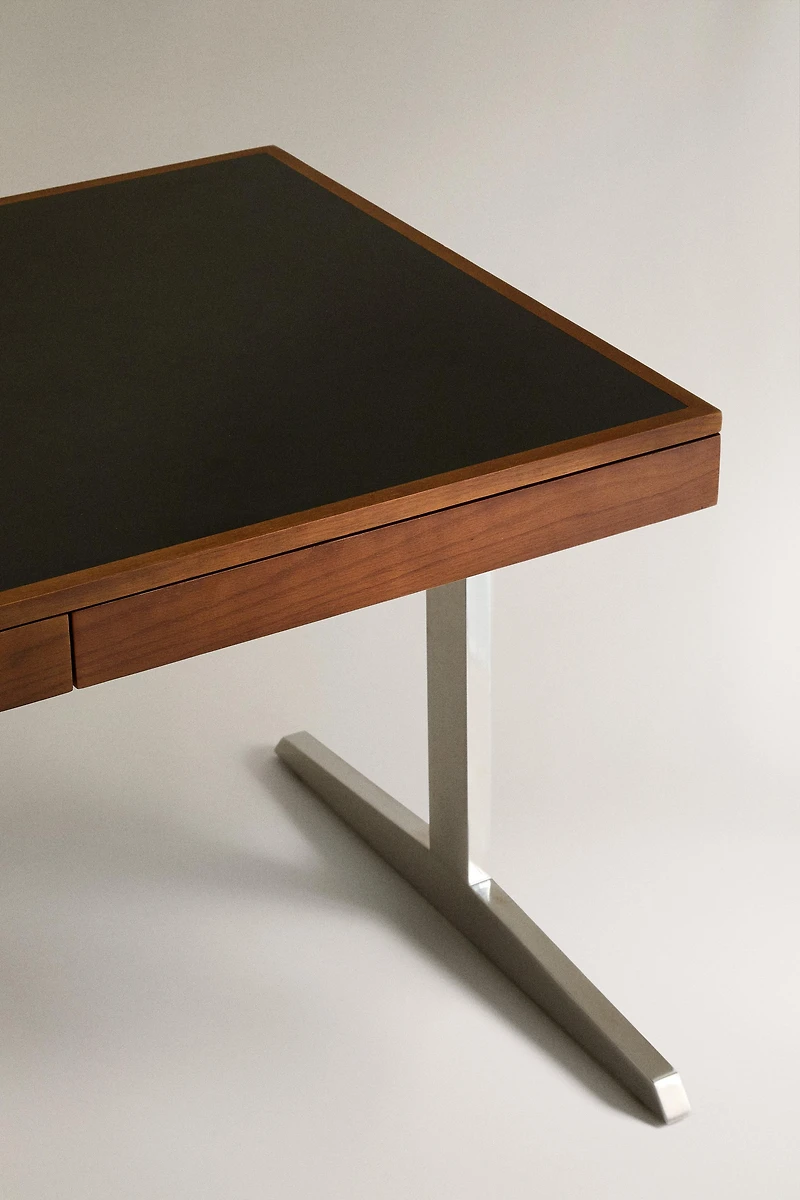 BUREAU BOIS PIEDS MÉTALLIQUES