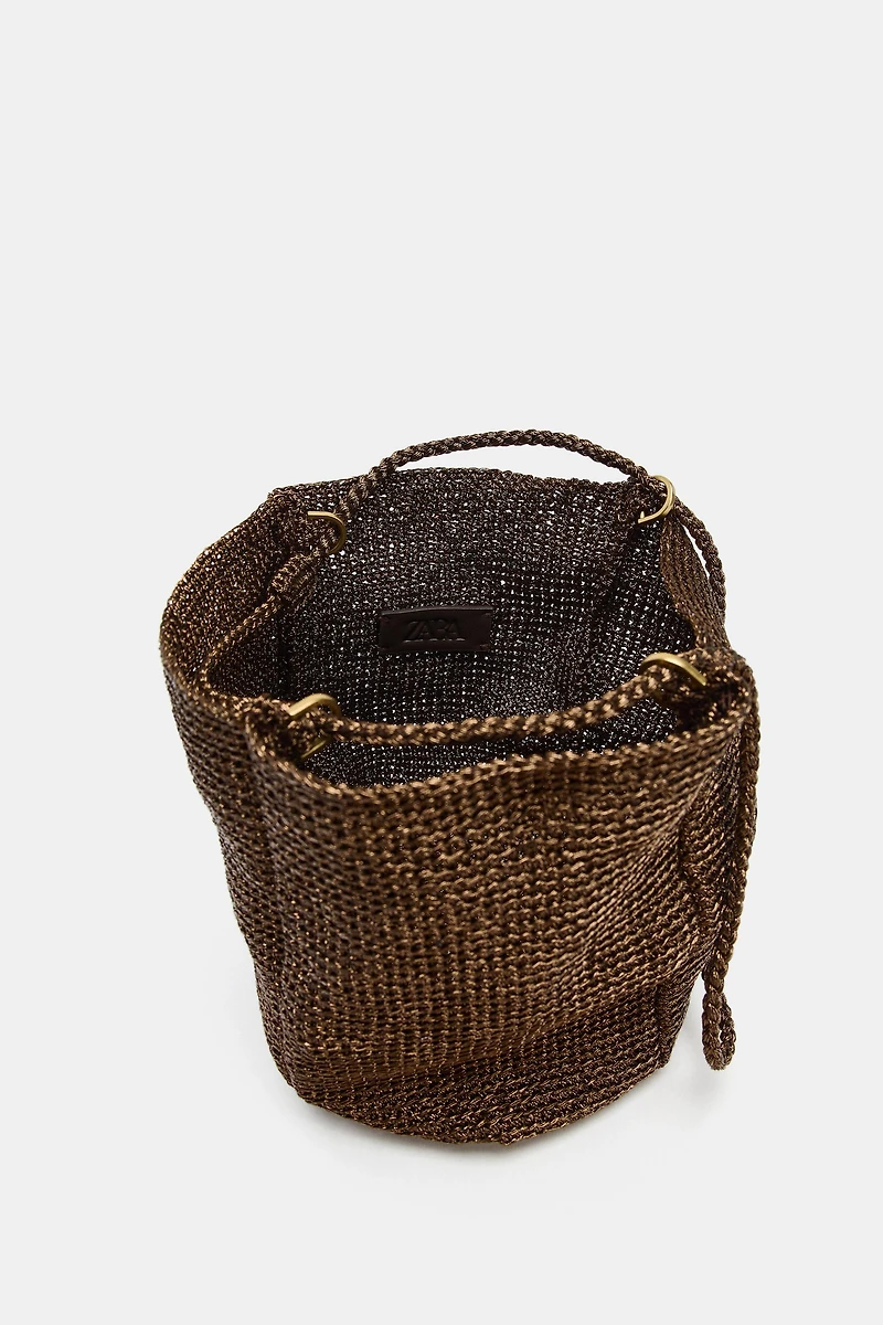 METALLIC WOVEN HANDBAG