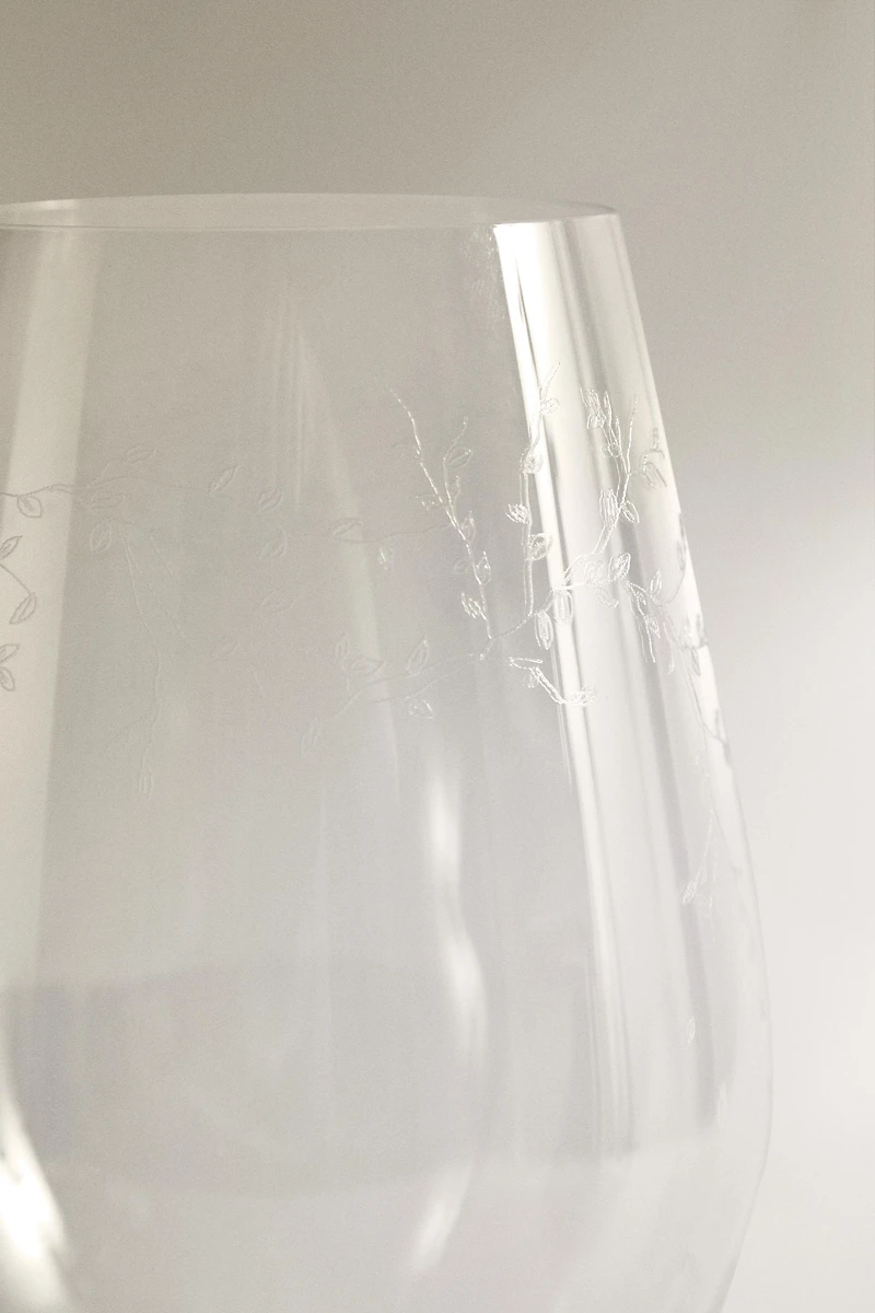 ENGRAVED CHRISTMAS WINE GLASS