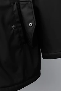 WATER REPELLENT FAUX FUR LINED RUBBERIZED JACKET