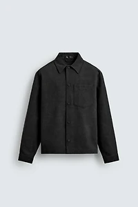 RELAXED FIT FAUX SUEDE OVERSHIRT