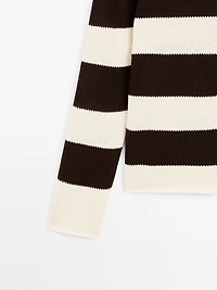 Pull à rayures en maille 100 % coton