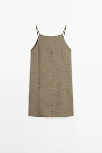 100% linen short dress