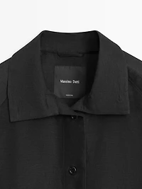 Linen and silk bomber jacket