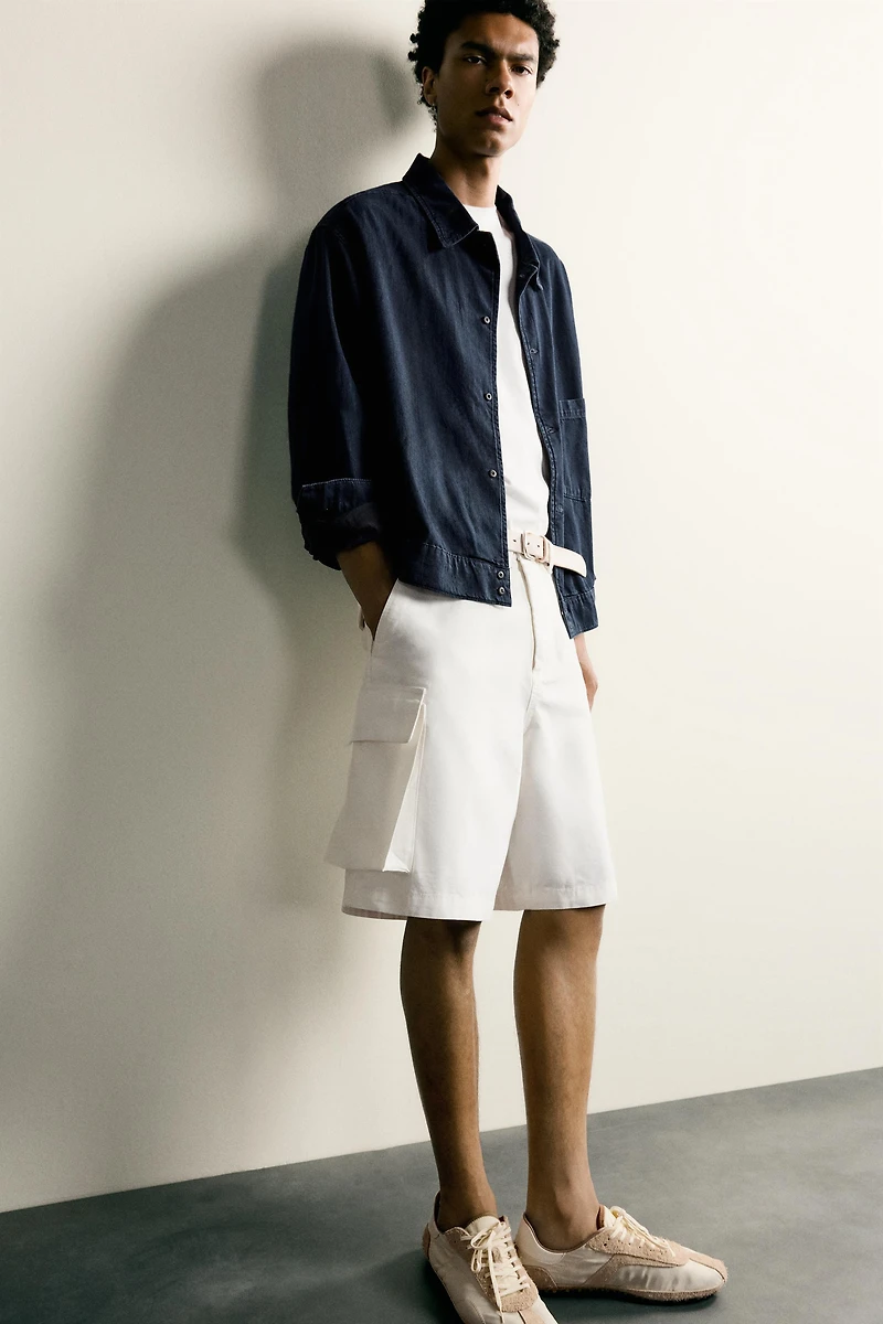 RELAXED FIT CANVAS CARGO SHORTS