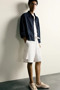 RELAXED FIT CANVAS CARGO SHORTS