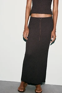 JUPE MIDI TEXTURÉE