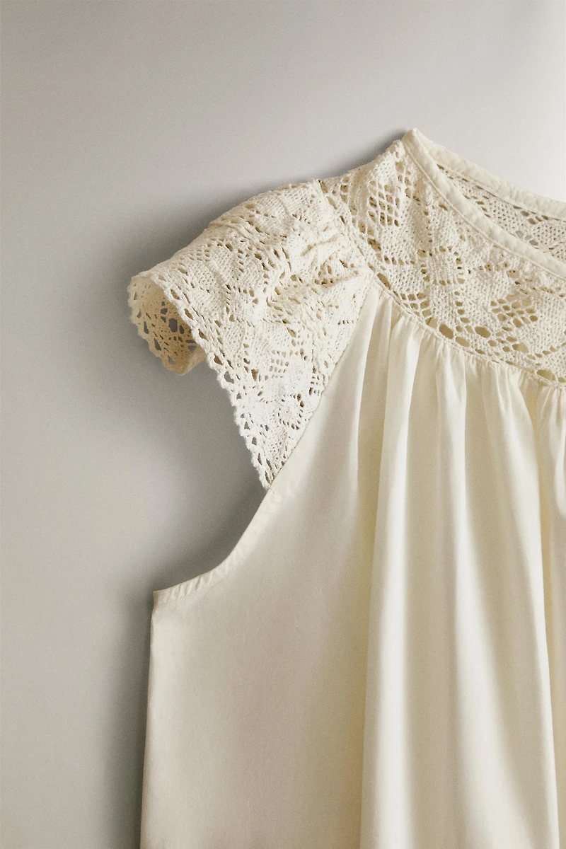 CHEMISE DE NUIT COTON DENTELLE
