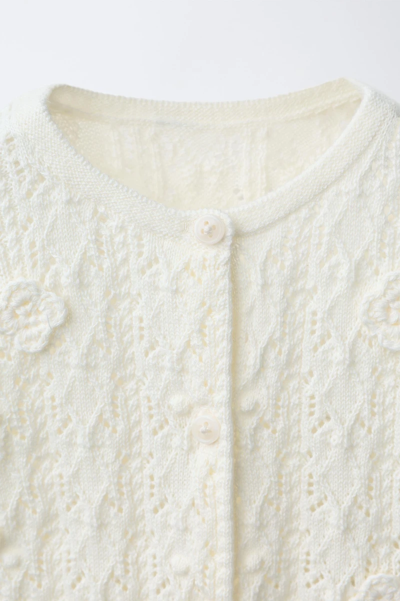 GILET EN MAILLE AJOURÉ