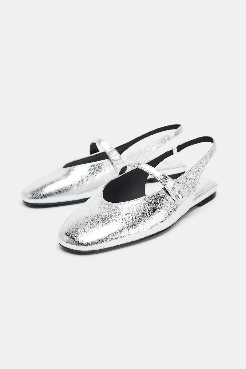 METALLIC EFFECT BALLET FLATS