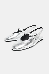 METALLIC EFFECT BALLET FLATS