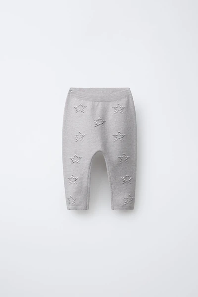 EMBROIDERED STAR KNIT LEGGINGS