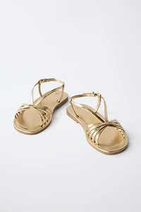 METALLIC STRAP SANDALS