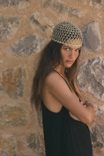 BEADED CROCHET SKULLCAP