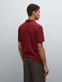 Micro textured piqué cotton polo shirt