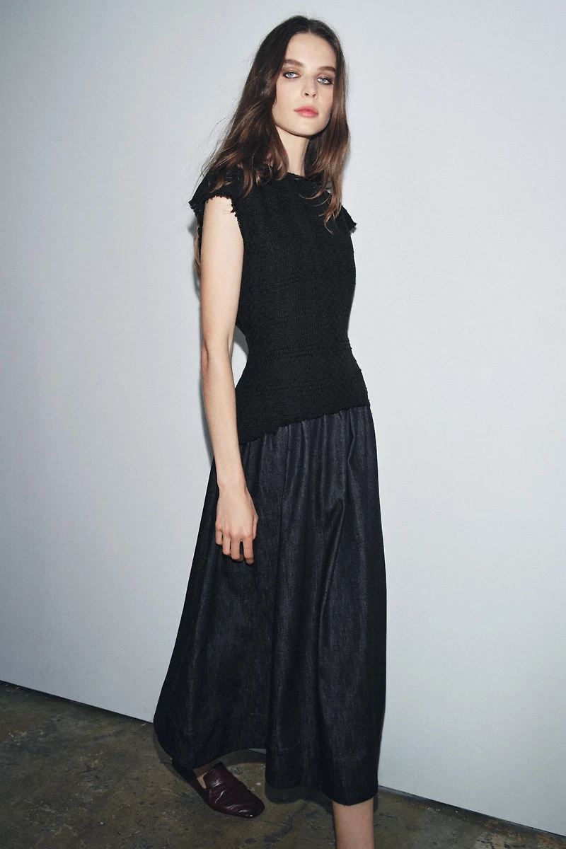 ZW COLLECTION COMBINATION MIDI DRESS