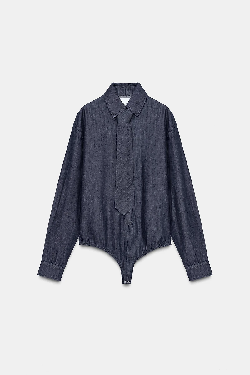 TRF DENIM TIE BODYSUIT
