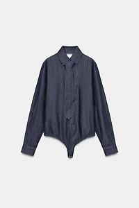 TRF DENIM TIE BODYSUIT