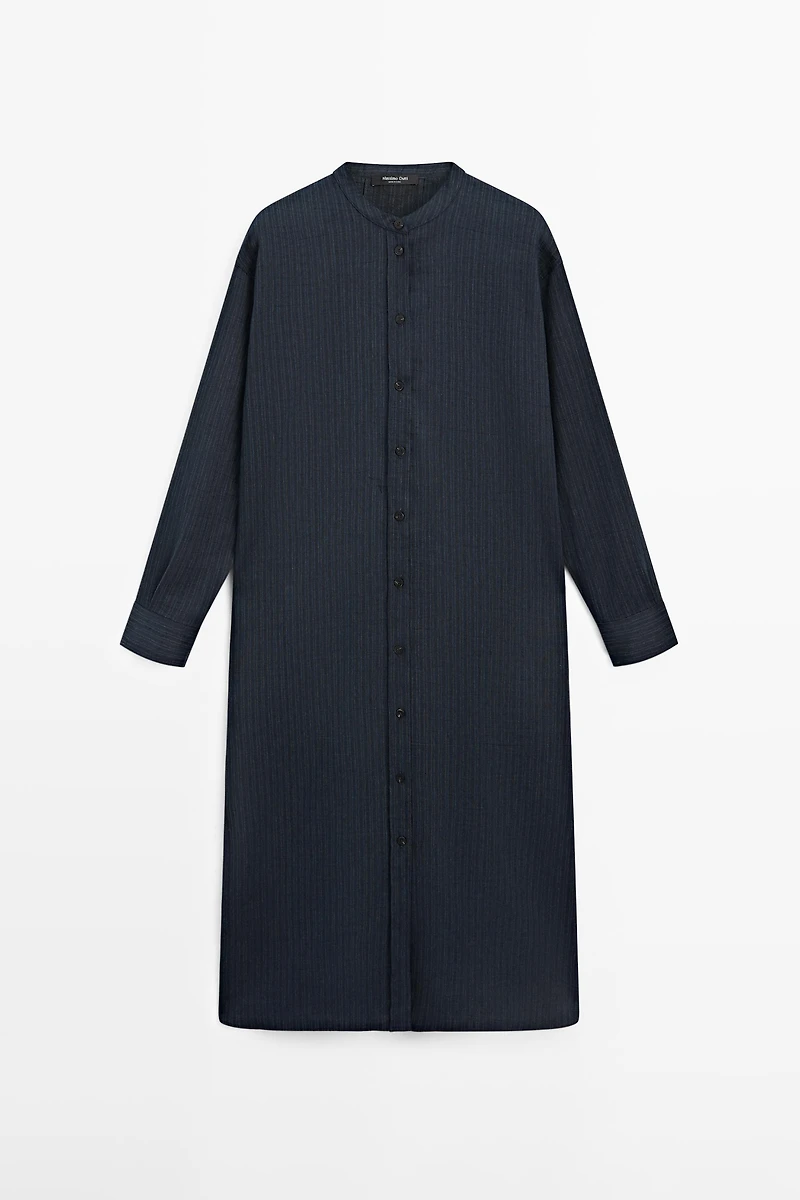 Flowing midi shirt dress
