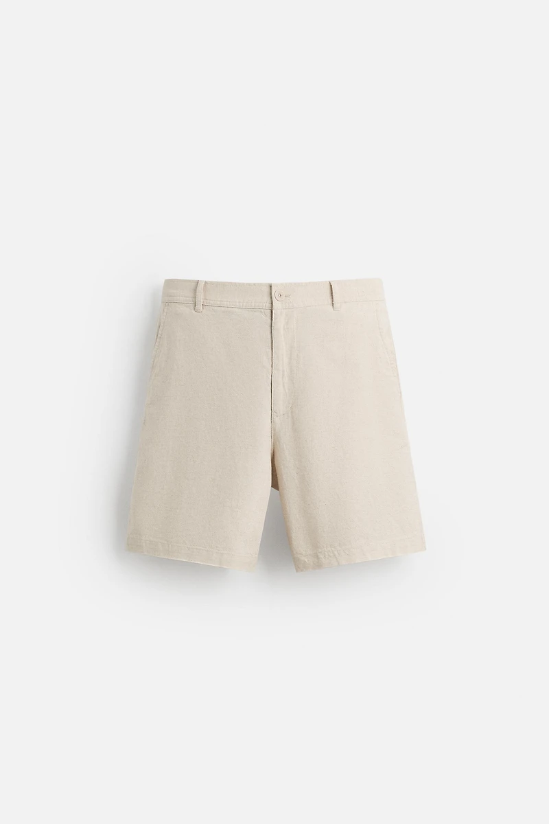COTTON LINEN SHORTS