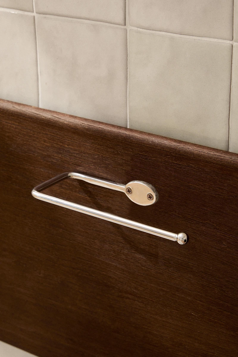 SILVER METAL TOILET PAPER HOLDER