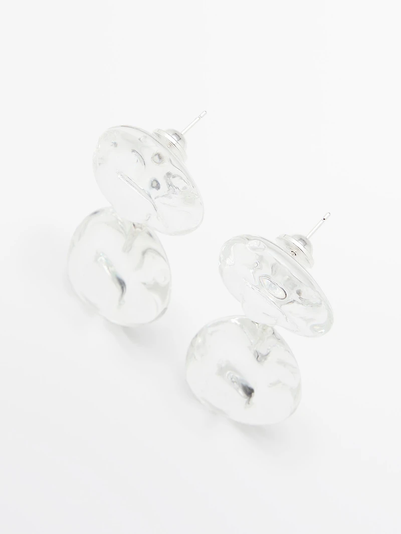 Glass piece earrings