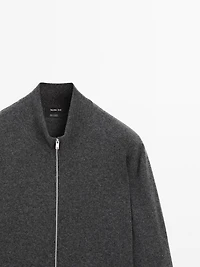 100% cashmere zip-up cardigan