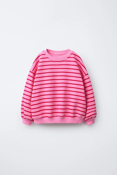 STRIPED HEART SWEATSHIRT