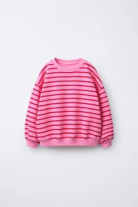 STRIPED HEART SWEATSHIRT