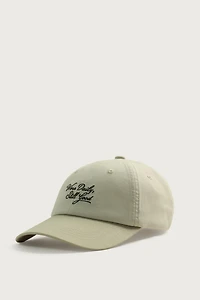 CONTRAST EMBROIDERED TEXT CAP