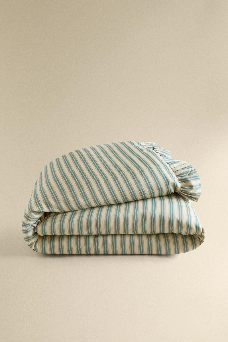 HOUSSE DE COUETTE RAYURES VOLANT | KATHARINE POLE