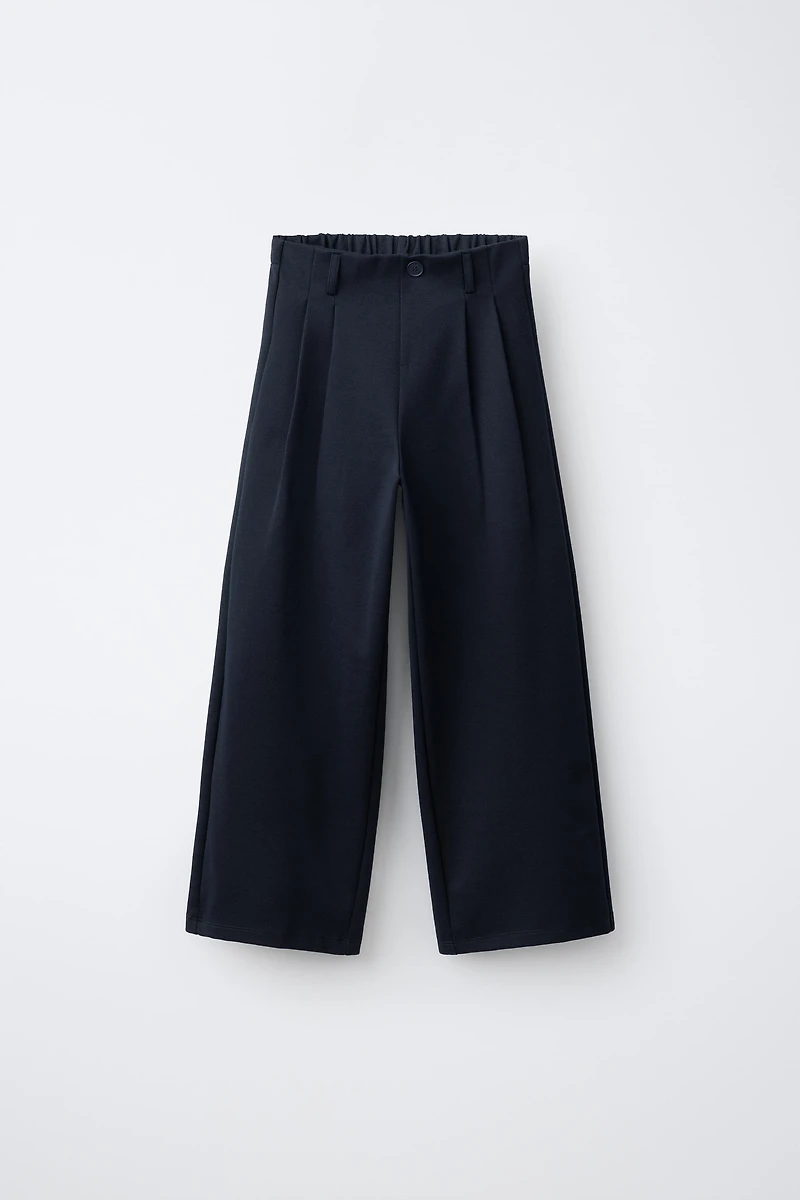 WIDE LEG PLEATED PANTS