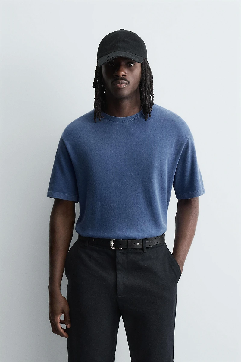 T-SHIRT EN MAILLE COUPE BOXY