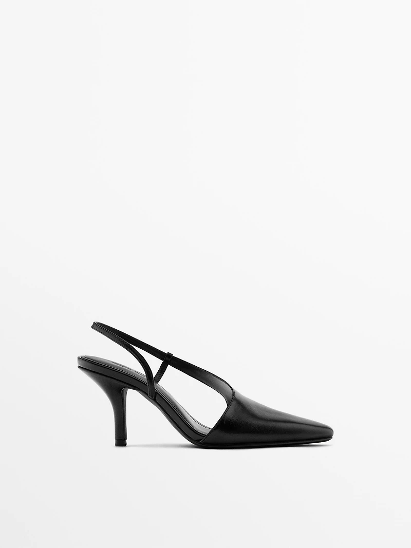 Asymmetric high-heel shoes