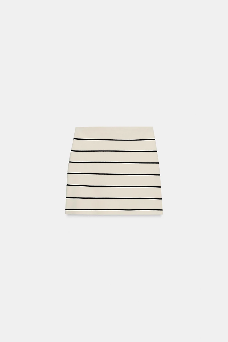 STRIPED KNIT MINI SKIRT