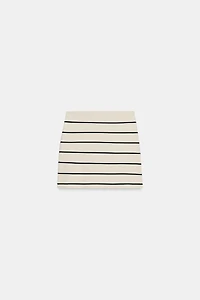 STRIPED KNIT MINI SKIRT
