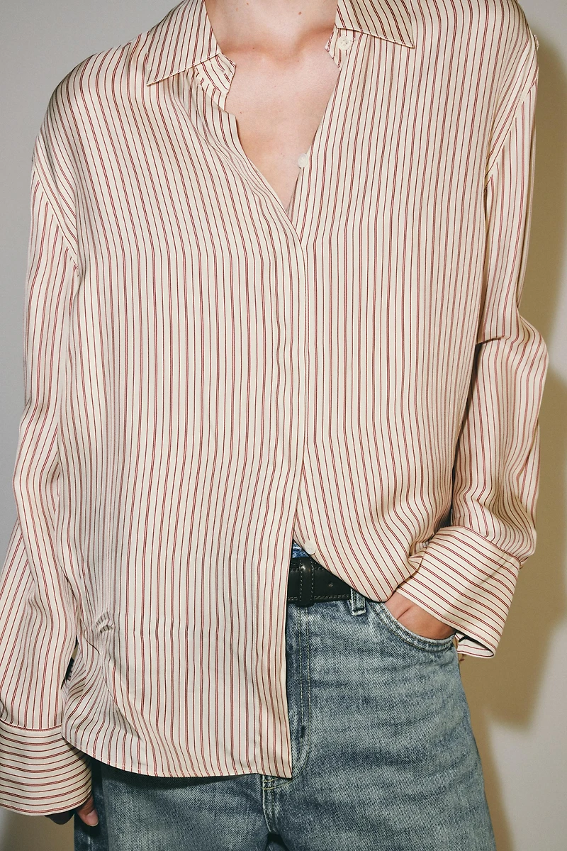 CHEMISE À RAYURES EN SOIE ZW COLLECTION