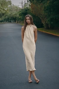 ROBE MIDI EN JACQUARD À FLEURS