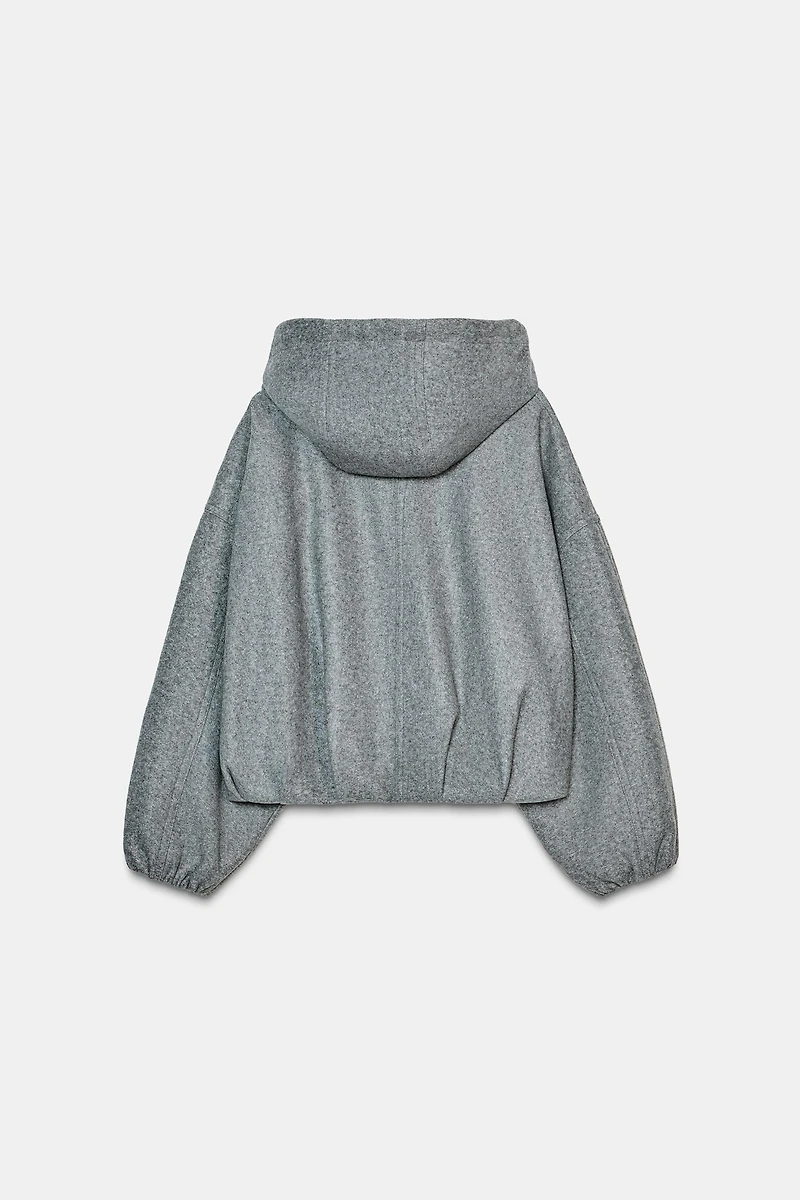 SOFT HOODIE OVERSIZED BOMBER JACKET