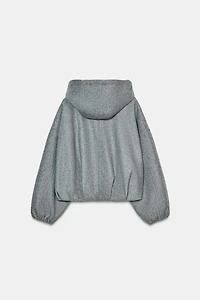 SOFT HOODIE OVERSIZED BOMBER JACKET